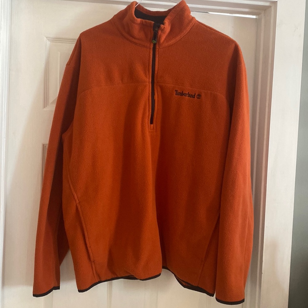 Timberland men’s orange men’s fleece pullover